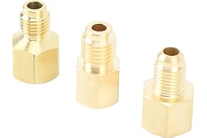 Air Conditioning Adapter Connectors - 1/2 Acme to 1/4 SAE & 1/4 SAE to 5/16 SAE - 3 Pack Universal HVAC Conversion Fittings f