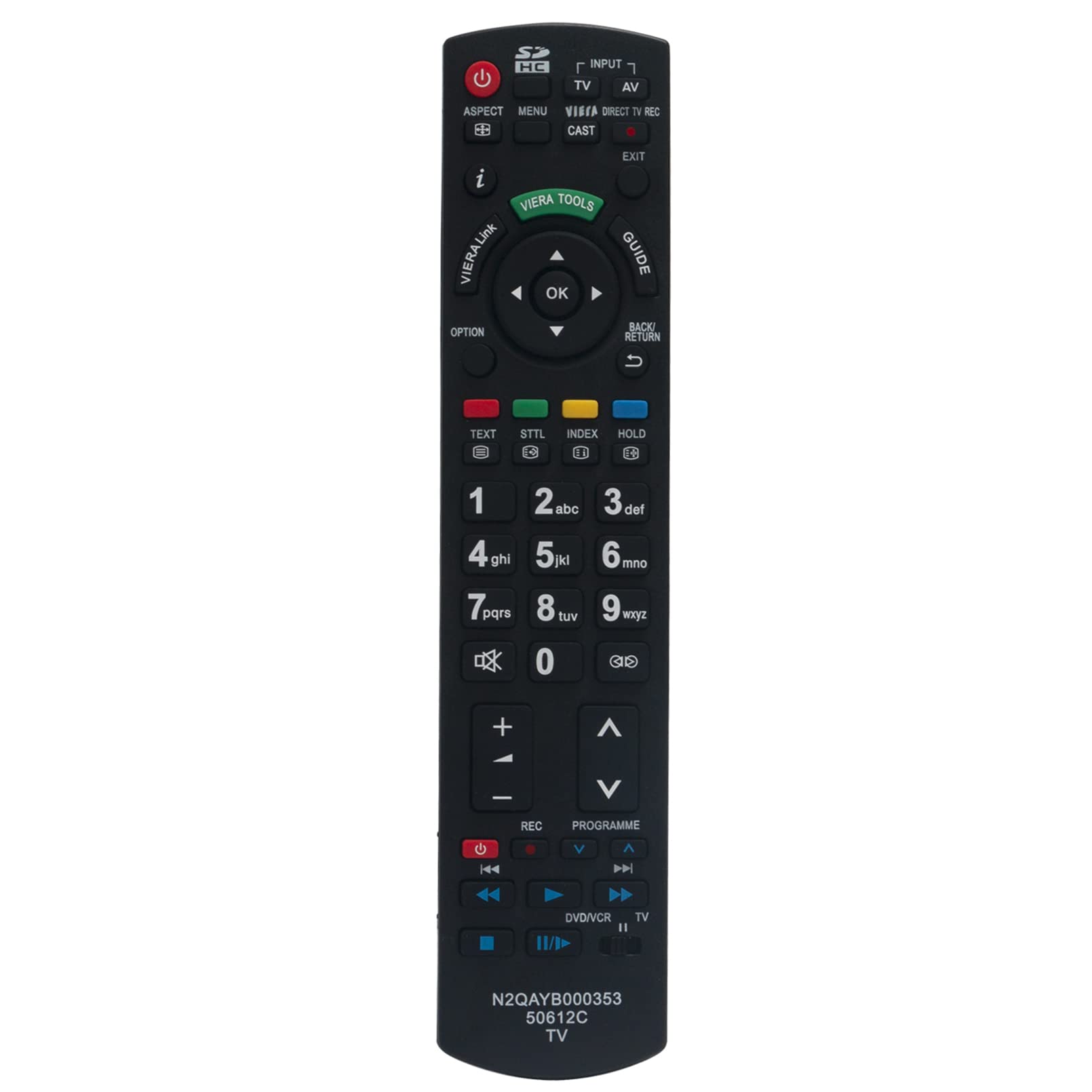 VINABTY N2QAYB000353 Remote Control Replace fit for Panasonic TX-LR22X20 TX-P46Z11E TX-P50V10B TX-P42V10E TX-P46G15B TX-LR32U20 TX-LR32X20 TX-P42G15B TX-P50V10E TX-P65V10E