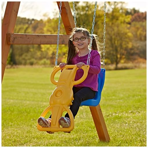 Swing-N-Slide Wind Rider Glider Swing, No Swing Hangers Yellow/Blue, 72" H x 14" W x 25" L - Image 5