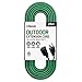 Otimo 25 Ft 16/3 SJTW Green, Outdoor Extension Cord - 3 Prong Ground Plug, 13A 1625W, Water & Weather Resistant, Flame Retardant