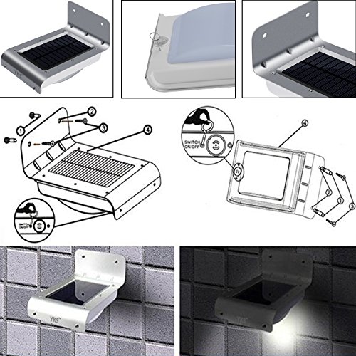 image for Water-chestnut Solar Powered 16 LED Outdoor Motion Sensor Light Waterp