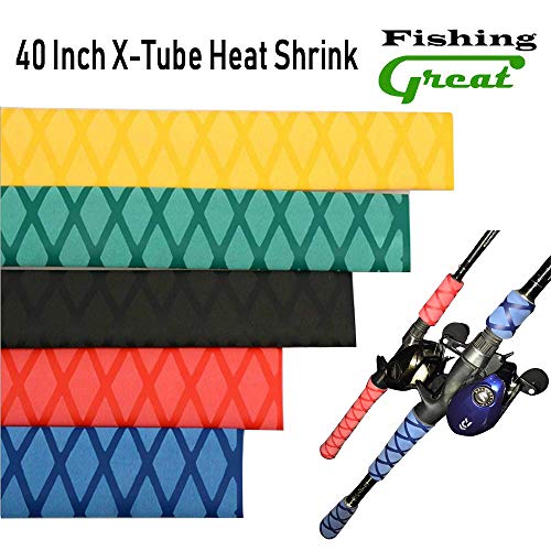 Greatfishing Diameter: 25mm 30mm 35mm X-Tube Heat Shrink Sleeve Wrap Fishing Bulding Handle Cork Rod Grip with Non Slip Waterproof and Insulation 40 Inch Lengths Durable Repair