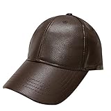 City Hunter Lc100 Plain Leather Cap (10 Colors) (Brown)