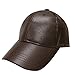 City Hunter Lc100 Plain Leather Cap (10 Colors) (Brown)