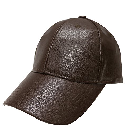 City Hunter Lc100 Plain Leather Cap (10 Colors) (Brown)