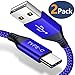 USB Type C Cable,JSAUX(2-Pack 6.6ft) USB-C to USB A Fast Charger Nylon Braided USB C Cord Compatible Samsung Galaxy S10 S9 S8 Plus Note 9 8(Blue)