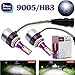 9005 HB3 H10 LED Headlight Bulbs All-in-One Conversion Kit High or Low Beam Fog Driving Headlamp 6000K White 7200LM Bright Car Light to Replace HID Xenon – 2 Year Warranty