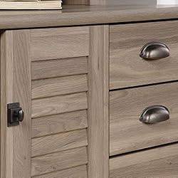 Sauder Harbor View Computer Desk with Hutch, Salt