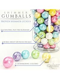 Grande de 1.0 in de color Shimmer Gumballs – 2 libras bolsas – aproximadamente 120 gumballs por bolsa