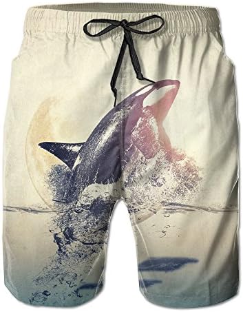 Man Cotton The Beautiful Dolphin Leaping High Waist Shorts