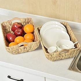 FairyHaus Wicker Rattan Baskets for Organizing 2Pack 51kHjFwyI4L