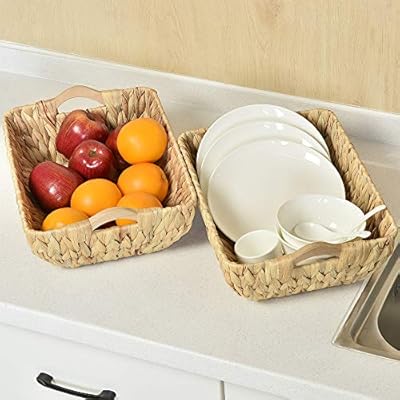 FairyHaus Wicker Rattan Baskets for Organizing 2Pack 51kHjFwyI4L