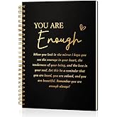 Msticey You Are Enough 160 Blank Pages Hardcover Spiral Notebook, Mental Health Gifts for Daughter Sister, Inspirational Gifts For Friend Employee Staff, Thank You Gifts for Women Men Colleague Leader