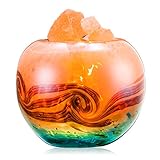 Salt Lamp YunYiSmart Hand Carved Himalayan Salt Lamp, Dimmer Switch, Glass Container No rusted No corroded (5.5 lbs,UL-Listed,2 Bulbs Included)