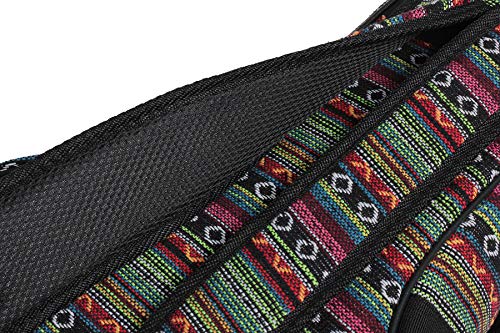 ZHRUNS Guitar Bag Bohemian Acoustic Guitar Case Soft Foam Padded 40/41 Inch Guitar Gig Gag Backpack with Neck Protector Pillow Pad,Dual Shoulder Strap&pocket (Green pattern)
