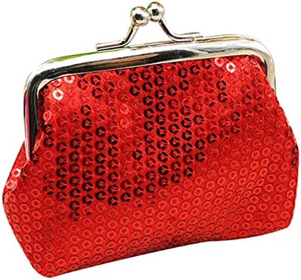 Ellabag Soild Cloth Art Sequins Girl Coin Purse Child Change Purse Red