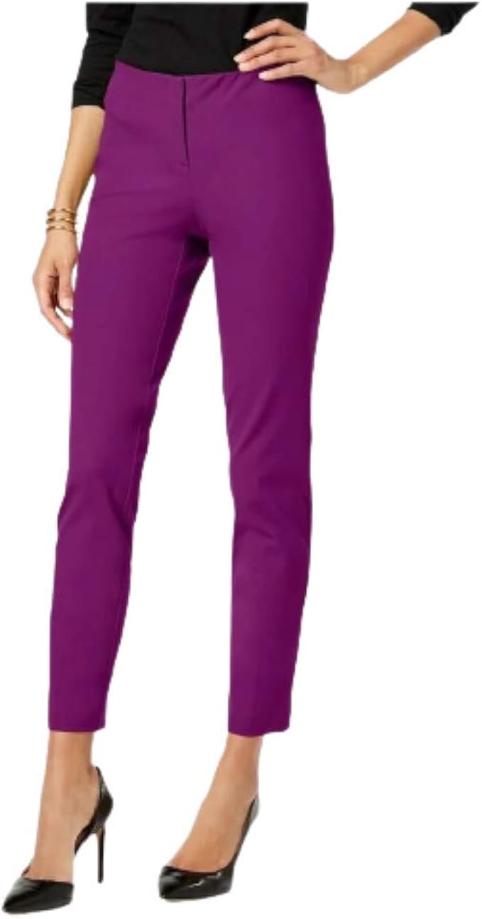 ALFANI. Womens Skinny Ankle Dress Pants Alf Fuschia 6 at Amazon Women’s Clothing store