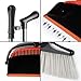Black Broom and Dustpan Set | Long Handle for Home Kitchen Room Office | Wisp and Dust Cleaner by QJQBMAI