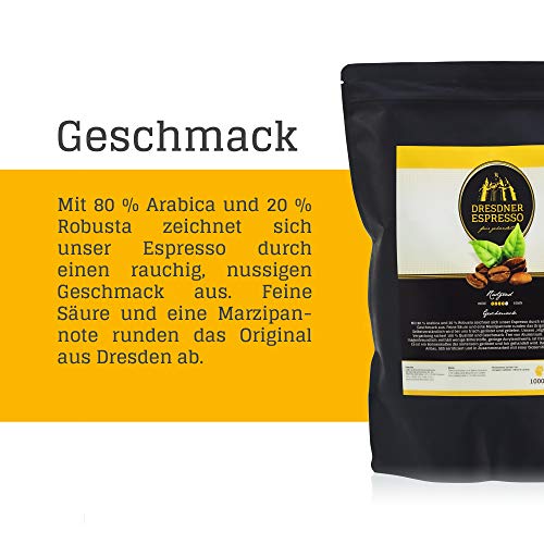 Dresdner Espresso - Kaffeebohnen, Espressobohnen aus biologischem Anbau / fair gehandelter Espresso Kaffee / rauchig… – Bild 5