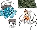 Fairy Garden Kit - Includes Fairy, Bench, Table, Bridge, Blue Glass Stones, Moss and Instructions