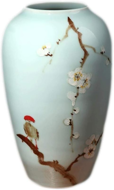 Amazon Com Kxbymx Vases Ceramic Vintage Vase Blue Crack Glazed