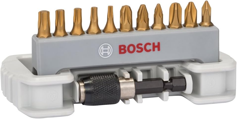 Bosch 2608522126 Screwdriver Bit Set includes Bit Holder (11-Piece), Variety Pack