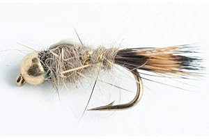 Blue Wing Olive Bead Head Hare's Ear Nymph Fly - 6 Pack