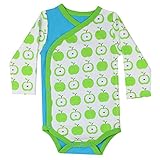 juDanzy wrap around kimono style baby boy bodysuits (0-3 Months, Tart Apple)