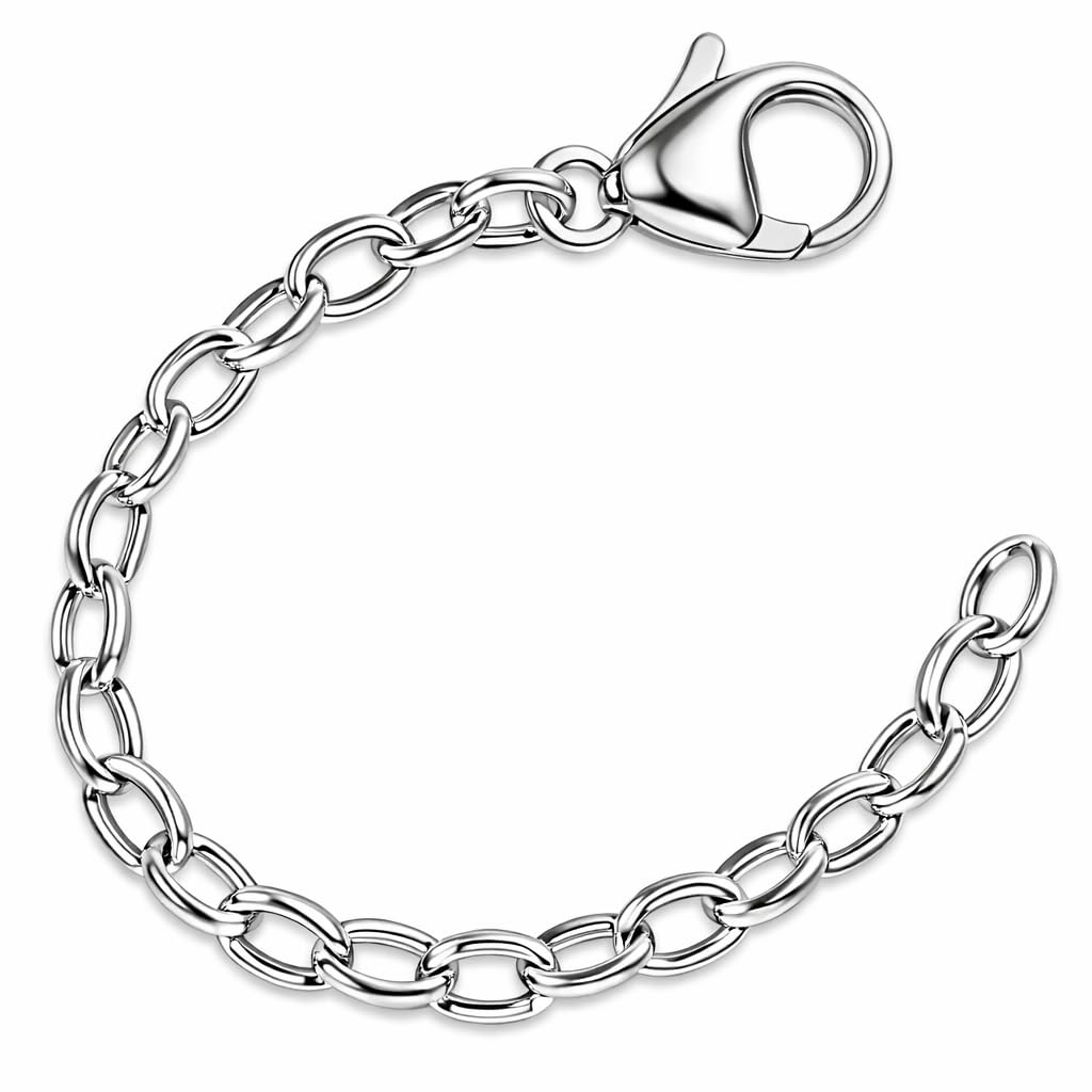 Clever Jewellery Silver Chain Extension Approx. 6.5 cm Shiny with Lobster Clasp 925 Sterling Silver