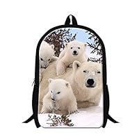 GiveMeBag Generic Fashionable Backpacks for Students Polar Bear School Bags for Children