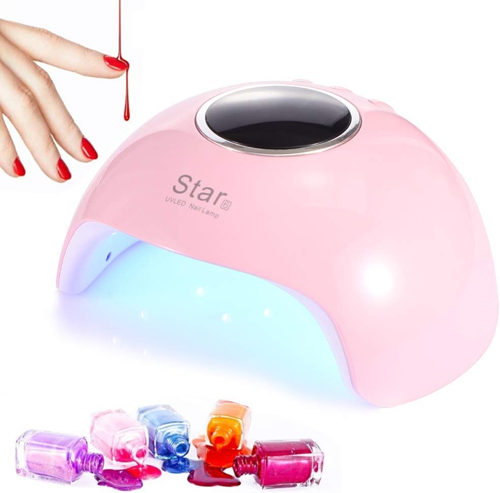 LEDGLE UV Lamps for Gel Nail Polish, 36W Nail Dryer Curing Lamp with 3 Timers Auto Sensor, LED Nail Lamp with LCD Display, Professional Nail Art Tools Light with USB Plug