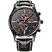 BUREI Men's Business Wirst Watches Multifunction Chronograph Stopwatch with Black Leather Strap