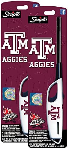 NCAA Texas A&M Aggies Licensed Scripto Multipurpose Utility Lighter - Official Maroon & White - Tailgating Essential (2-Pack)