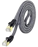 Cat 7 Ethernet Cable 6 ft, MORELECS Nylon Braided Cat 7 Internet Cable 6 ft Ethernet Cable RJ45 Network Cable Cat7 LAN Cable for PC Laptop Modem Router Cable Ethernet