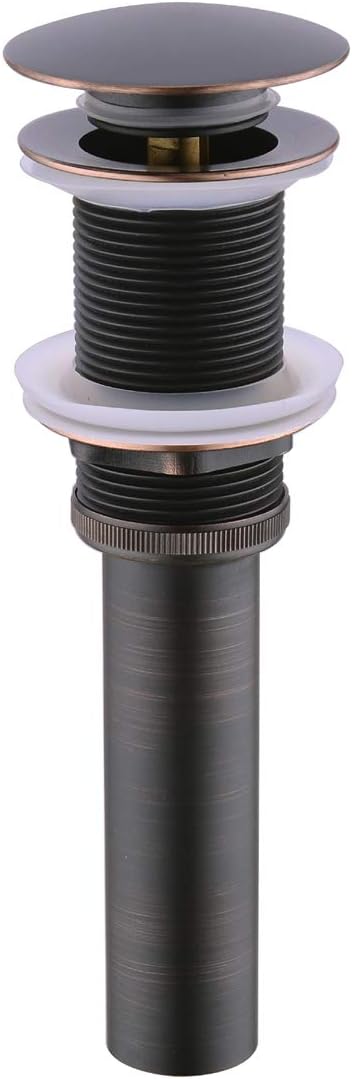 BESTILL Bathroom Vessel Sink Drain Stopper, Push Pop Up Drain Without Overflow, Oil Rubbed Bronze - - 