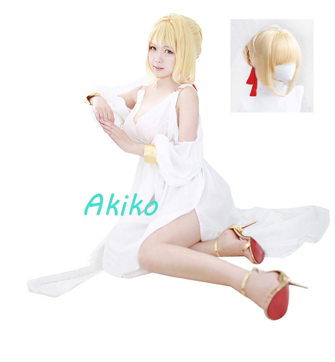 Akiko Fate Extra ネロ コスプレ ドレス 衣装 レディース ウィッグ追加可能 衣装 ウィッグ B07gbm2261 衣装 ウィッグ コスチューム 最安値 Makan Place