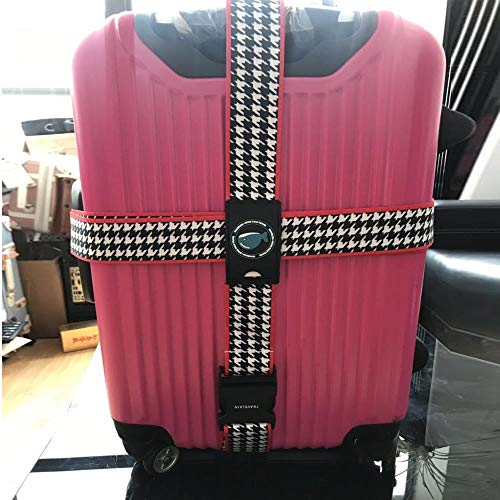 Luggage Straps Suitcase Belts Travel Accessories Bag Straps, Multicolored, One Size (Black and white)