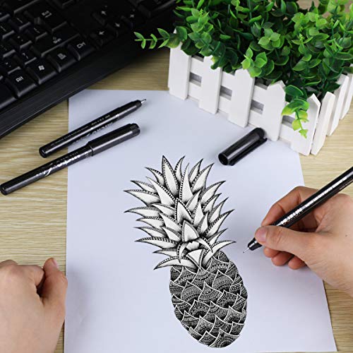 Black Illustration Pens - Set of 5, Archival Ink Drawing Pen for Sketching, Outline, Manga - Thumbnail 6