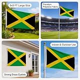 SHATCHI Jamaica Flag 5ft x 3ft with Brass Eyelets Polyester Banner view 10