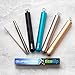 EcoSip Collapsible | Telescopic Drinking Straw Metal Stainless Steel Reusable | Portable Final Straw Folding Straws Travel | Cleaning Brush Key Ring Hard Case | Silicone Tip | Black