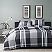 Ink+Ivy Nathan Full/Queen Comforter Set Teen Boy Bedding - Grey, Plaid – 3 Piece Bed Sets – 100% Cotton Yarn Bed Comforter