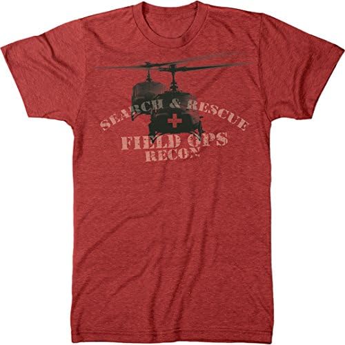 Search &amp;Rescue Field Ops Men's Modern Fit Tri-Blend T-Shirt (Vintage Red, Small)