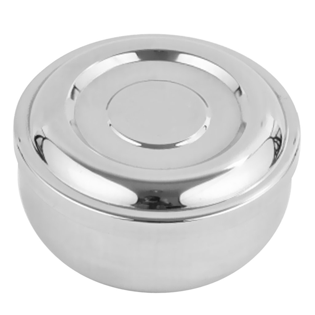 Fenteer Stainless Steel Round Korean Traditional Rice Soup Bowl with Lid