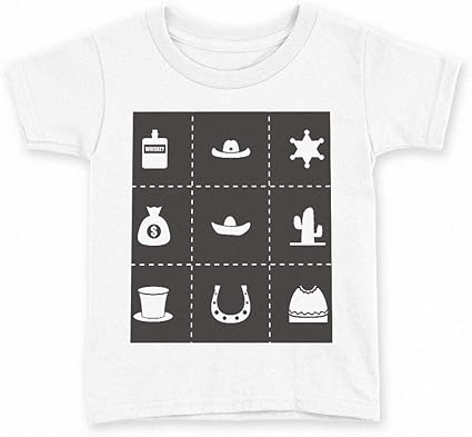 Amazon Co Jp Igsticker プリント Tシャツ キッズ 子供 90 サイズ Size おしゃれ クルーネック 白 ホワイト T Shirt 0016 ユニーク イラスト カウボーイ アイコン 服 ファッション小物