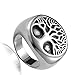 Mens Heavy 316L Stainless Steel Ring, Classic Gothic Tree of Life, Black Silver