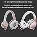 Bluetooth Headphones Over Ear Cordless Stereo Wireless Headphone Music Volume Control Speakers Overhead Retractable Sport Workout Headset with Microphone Radio Built In for Iphone Laptop (Rose Gold)