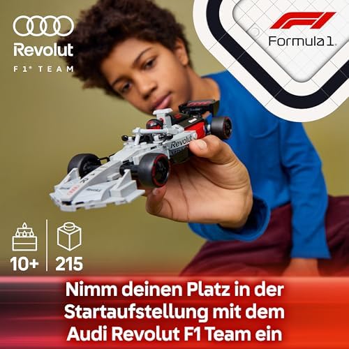 Speed Champions Audi Revolut F1 Team R26 Rennwagen Spielzeug - Modellbauset mit sammelbarer Rennfahrer Minifigur - Geburtstagsgeschenk für Jungen ab 10 Jahren & jugendliche Motorsportfans - 77259