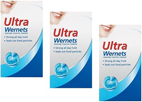 Wernets Three Packs Of Poligrip Ultra Denture Fixative Powder