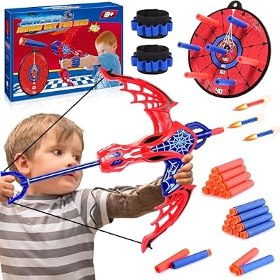 Spider Spielzeug ab 3 4 5 6 Jahre, Spielzeug ab 3-6 Jahre Junge Pfeil Und Bogen Kinder Outdoor Spielzeug Spider Geschenke für Junge 3 4 5 6 7 Jahre Kinderspielzeug ab 3-6 Jahre Ostergeschenk
