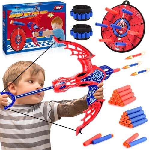 Spider Spielzeug ab 3 4 5 6 Jahre, Spielzeug ab 3-6 Jahre Junge Pfeil Und Bogen Kinder Outdoor Spielzeug Spider Geschenke für Junge 3 4 5 6 7 Jahre Kinderspielzeug ab 3-6 Jahre Ostergeschenk — Foto 1 von 7